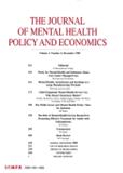 Journal Of Mental Health Policy And Economics