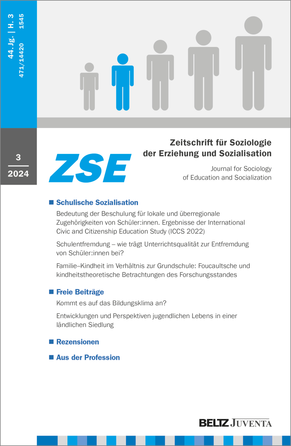 Zeitschrift Fur Soziologie Der Erziehung Und Sozialisation