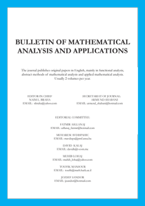 Bulletin Of Mathematical Analysis And Applications