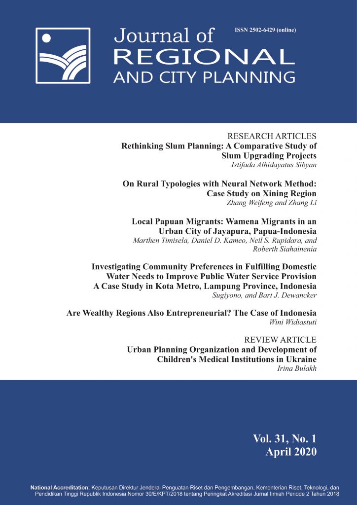 Journal Of Regional And City Planning