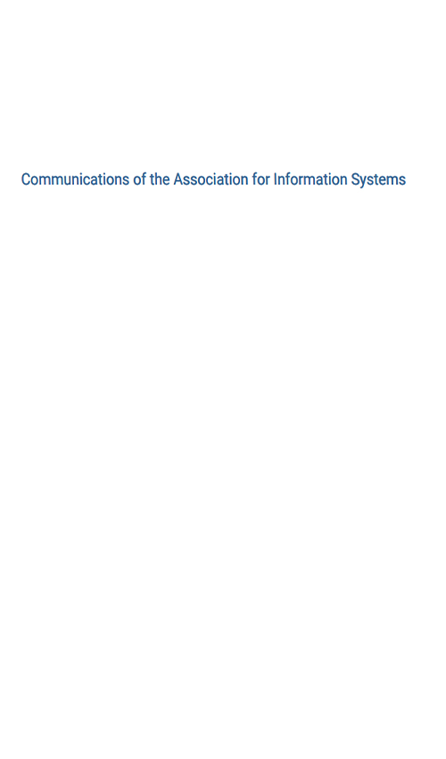 Communications Of The Association For Information Systems