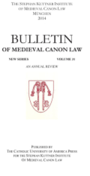 Bulletin Of Medieval Canon Law-new Series