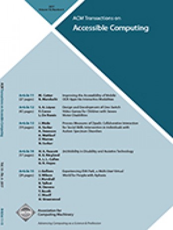 Acm Transactions On Accessible Computing杂志